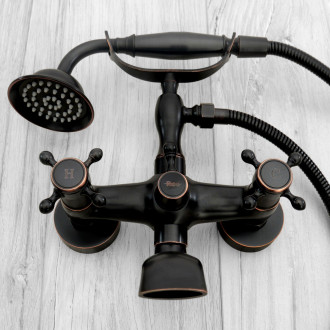 Rea baterie vanová a sprchová Retro Old Black REA-B0224