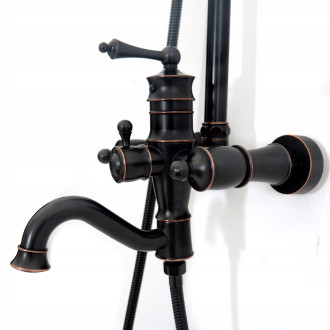 Rea Sprchový set s baterií Vintage Old Black REA-P2367