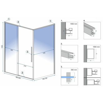 Rea Sprchový kout SOLAR černý matný 80x100 KPL-K6311