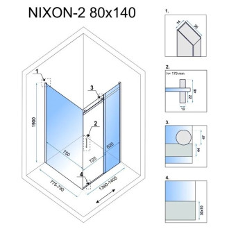 Sprchový kout Rea Nixon 80x140