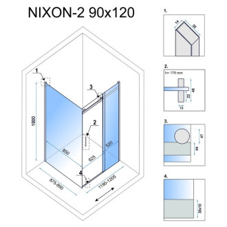 Sprchový kout Rea Nixon 90x120
