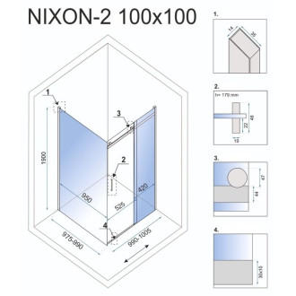 Sprchový kout Rea Nixon 100x100