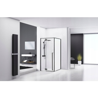 Rea skleněný kout průhledný bez vaničky 800x1000x1900 mm Fargo Black  REA-K6950