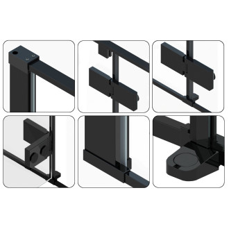 Rea skleněný kout průhledný bez vaničky 800x1000x1900 mm Fargo Black  REA-K6950