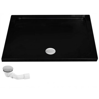 Rea skleněný kout průhledný bez vaničky 800x1000x1900 mm Fargo Black  REA-K6950