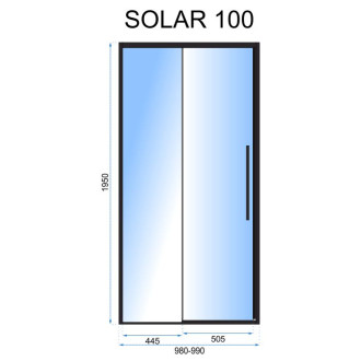 Rea Průhledné sprchové dveře 1000x1950 Solar Black REA-K6512