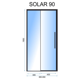Rea Průhledné sprchové dveře 900x1950 Solar Black REA-K6319