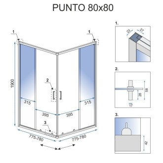 Rea Sprchový kout Punto 80x80 REA-K0863