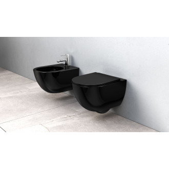 Rea Závěsné WC Carlo Mini Rimless Duroplast/Flat/ZM Black REA-C8936