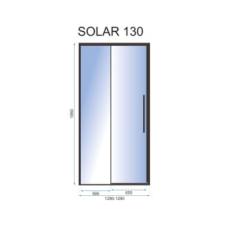 Rea Průhledné sprchové dveře 1300x1950 Solar Black REA-K6358