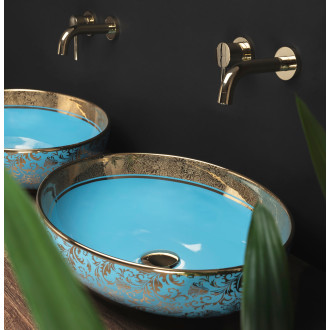 Rea Umyvadlo na desku Margot Blue Gold REA-U8709