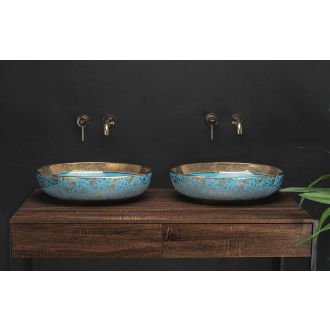 Rea Umyvadlo na desku Margot Blue Gold REA-U8709