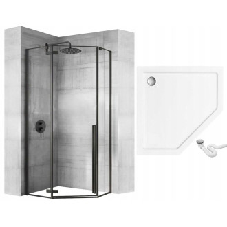 Sprchový kout REA DIAMOND 90x90 - matná černá