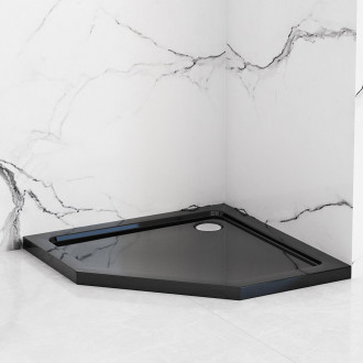 Sprchový kout REA DIAMOND 90x90 - matná černá