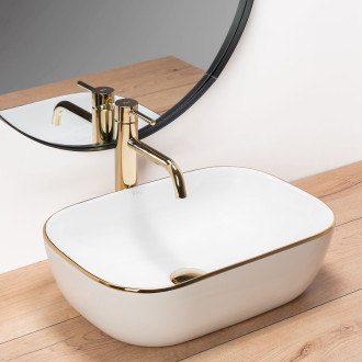 REA Umyvadlo na desku Belinda Gold Edge REA-U8736