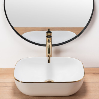 REA Umyvadlo na desku Belinda Gold Edge REA-U8736