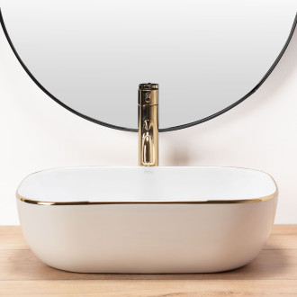 REA Umyvadlo na desku Belinda Gold Edge REA-U8736