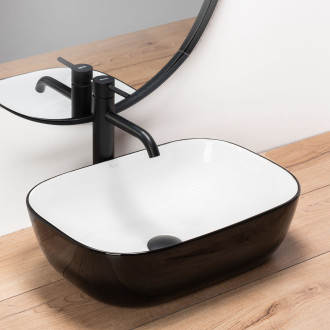REA Umyvadlo na desku Belinda White Black REA-U6332