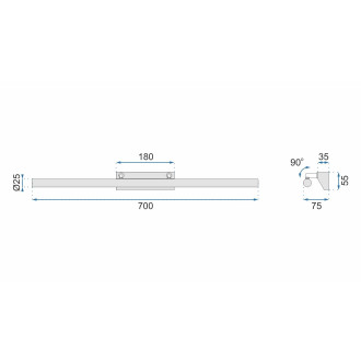 Rea Svítilna nad zrcadlo LED 70cm  OSW-08429