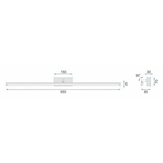 Rea Svítilna nad zrcadlo LED 100cm - černá OSW-05005