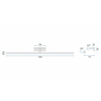 Rea Svítilna nad zrcadlo LED 106cm - chrom OSW-08433