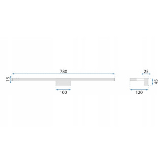 Rea Svítilna nad zrcadlo LED 68,5cm - chrom OSW-05000