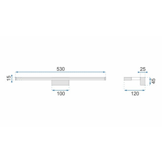 Rea Svítilna nad zrcadlo LED 60cm - chrom OSW-08435