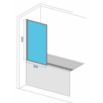 Rea vanová zástěna pevná 800X1400 Lagos-1 Fix 80 REA-K4561