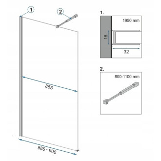 Rea Zástěna walk-in Aero Black 90 REA-K7581