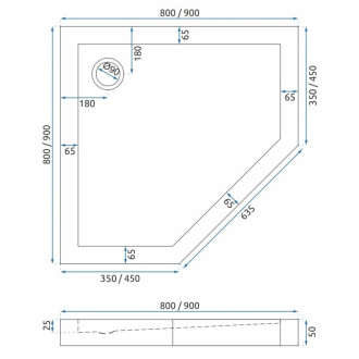 Sprchový kout REA DIAMOND 90x90 - zlatá