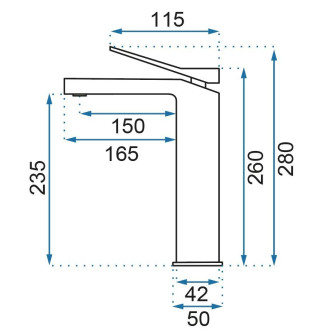 Rea Umyvadlová baterie vysoká Duet Black High REA-B4414