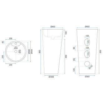 REA Umyvadlo volně stojící Blanka Marble Mat REA-U8704
