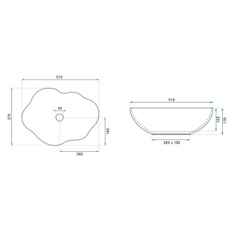 REA Umyvadlo na desku Pearl REA-U0265