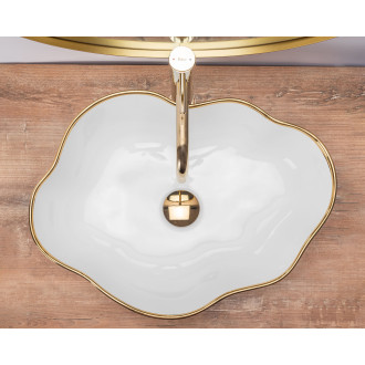 Rea Umyvadlo na desku Pearl Gold Edge REA-U0696