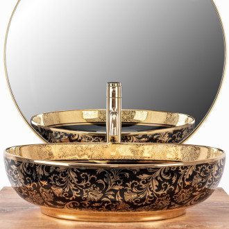 Rea Umyvadlo na desku Margot Black Gold REA-U8978