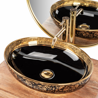 Rea Umyvadlo na desku Margot Black Gold REA-U8978