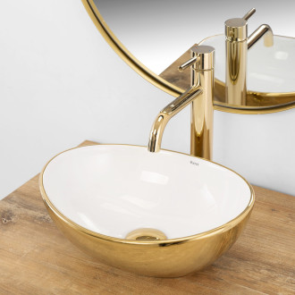 Rea Umyvadlo na desku Sofia mini white gold REA-U6334
