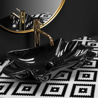 Rea Infinity umyvadlo na desku, černá + click clack REA-U3401