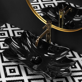 Rea Infinity umyvadlo na desku, černá + click clack REA-U3401