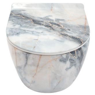 Rea Závěsné WC Carlos Duroplast Slim Zm Granit Shiny REA-C8002