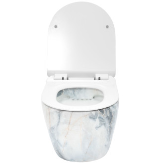 Rea Závěsné WC Carlos Duroplast Slim Zm Granit Shiny REA-C8002
