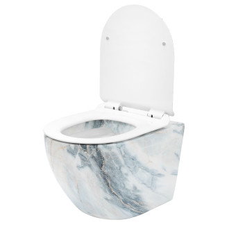 Rea Závěsné WC Carlos Duroplast Slim Zm Granit Shiny REA-C8002