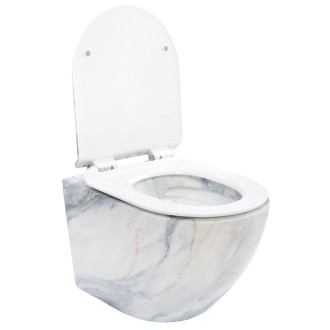 Rea Závěsné WC Carlos Duroplast Slim Zm Granit Matt REA-C8003