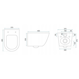 Rea Závěsné WC Carlo Mini Rimless Duroplast Gold Edge REA-C1222