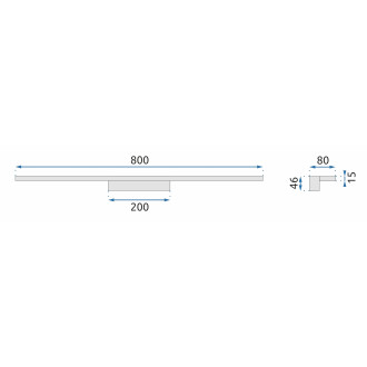 Rea LED koupelnové osvětlení 80CM APP841-1W černé placaté OSW-06767