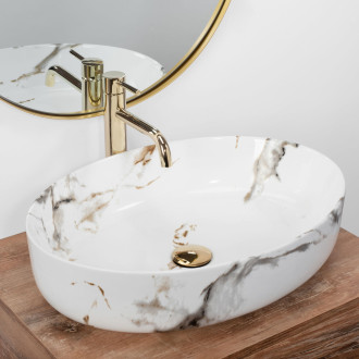 Rea Umyvadlo na desku Queen Carrara Shiny REA-U1232
