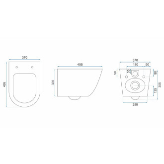 Rea Závěsné WC Carlos Rimless Duroplast Flat Zm Aiax Shiny Rea-c6385