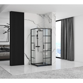 Sprchový kout REA CONCEPT 90x90 - černý