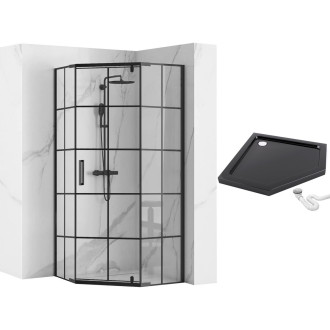 Sprchový kout REA HEX 90x90 - černý