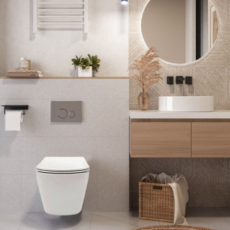 Rea Sada WC mísa REA CARLO Flat Mini Rimless + závěsný Bidet REA CARLO Mini KPL-C2760